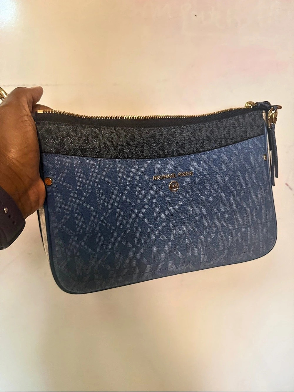 Michael Kors Blue & Black Crossbody Bag